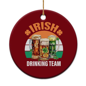 Funny Irish Drinking Team Ceramic Ornament St Patricks Day Vintage Beer Ireland Flag Clover TS11 1pc Red Print Your Wear