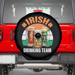 Funny Irish Drinking Team Spare Tire Cover St Patricks Day Vintage Beer Ireland Flag Clover TS11 Black Print Your Wear
