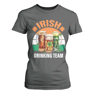 Funny Irish Drinking Team T Shirt For Women St Patricks Day Vintage Beer Ireland Flag Clover TS11 Dark Heather Print Your Wear