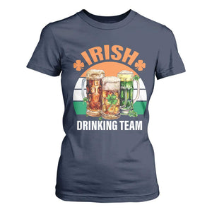 Funny Irish Drinking Team T Shirt For Women St Patricks Day Vintage Beer Ireland Flag Clover TS11 Navy Print Your Wear