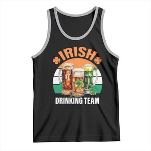 Funny Irish Drinking Team Tank Top St Patricks Day Vintage Beer Ireland Flag Clover TS11 Black Athletic Heather Print Your Wear