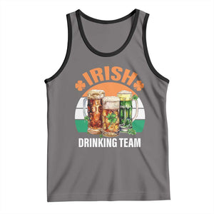 Funny Irish Drinking Team Tank Top St Patricks Day Vintage Beer Ireland Flag Clover TS11 Deep Heather Black Print Your Wear