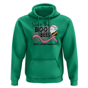 Funny Breast Cancer Halloween Hoodie Save The Boobees Ghost Bee Pink Ribbon TS11 Irish Green Print Your Wear
