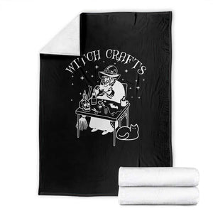 Funny Halloween Throw Blanket Witch Crafts Witchcraft Skull Cat Ghost TS11 Black Print Your Wear
