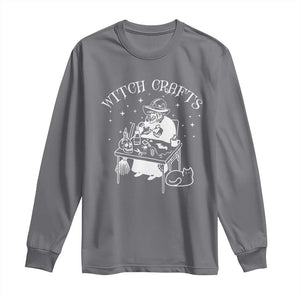 Funny Halloween Long Sleeve Shirt Witch Crafts Witchcraft Skull Cat Ghost TS11 Charcoal Print Your Wear
