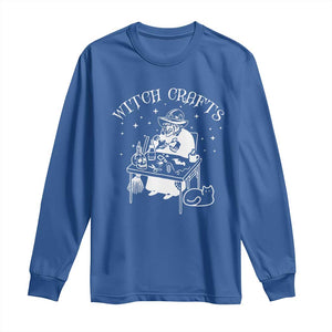 Funny Halloween Long Sleeve Shirt Witch Crafts Witchcraft Skull Cat Ghost TS11 Royal Blue Print Your Wear