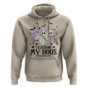 Funny Teacher Halloween Hoodie Teaching My Boos Teacherlife Ghost Pencil Book TS11 Sand Print Your Wear