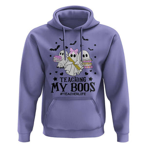 Funny Teacher Halloween Hoodie Teaching My Boos Teacherlife Ghost Pencil Book TS11 Violet Print Your Wear
