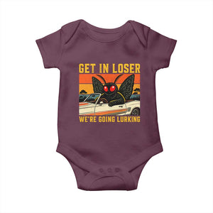 Get In Loser We Are Going Lurking Funny Mothman Baby Onesie Cryptozoology Cryptid Lover