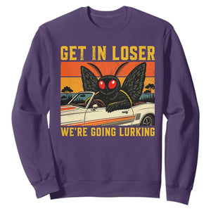 Get In Loser We Are Going Lurking Funny Mothman Sweatshirt Cryptozoology Cryptid Lover