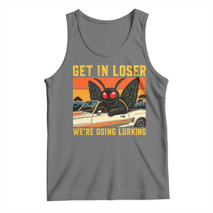 Get In Loser We Are Going Lurking Funny Mothman Tank Top Cryptozoology Cryptid Lover