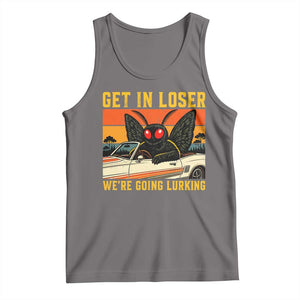 Get In Loser We Are Going Lurking Funny Mothman Tank Top Cryptozoology Cryptid Lover