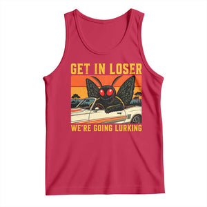 Get In Loser We Are Going Lurking Funny Mothman Tank Top Cryptozoology Cryptid Lover