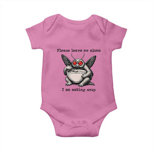 Please Leave Me Alone I Am Eating Soup Funny Mothman Baby Onesie