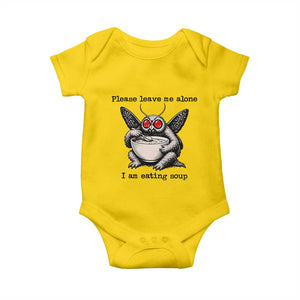 Please Leave Me Alone I Am Eating Soup Funny Mothman Baby Onesie