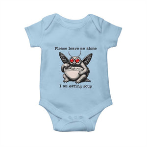 Please Leave Me Alone I Am Eating Soup Funny Mothman Baby Onesie