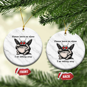 Please Leave Me Alone I Am Eating Soup Funny Mothman Ceramic Ornament