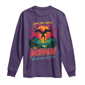 Funny Mothman Long Sleeve Shirt Have You Seen The Mothman Terror From The Skies Cryptid Legends TS11 Purple Print Your Wear