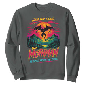 Funny Mothman Sweatshirt Have You Seen The Mothman Terror From The Skies Cryptid Legends TS11 Dark Heather Print Your Wear