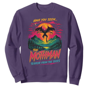 Funny Mothman Sweatshirt Have You Seen The Mothman Terror From The Skies Cryptid Legends TS11 Purple Print Your Wear