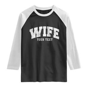 Personalized Wife Raglan Shirt Custom Text Name Wifey Marriage Anniversary Couple Gift