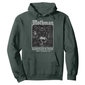 Mothman Harbinger of Doom Point Pleasant WV Hoodie Gothic Horror Cryptid Creature TS11 Dark Forest Green Print Your Wear