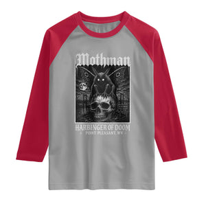 Mothman Harbinger of Doom Point Pleasant WV Raglan Shirt Gothic Horror Cryptid Creature TS11 Sport Gray Red Print Your Wear