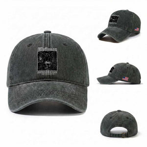 Mothman Harbinger of Doom Point Pleasant WV Washed Cotton Baseball Cap Gothic Horror Cryptid Creature