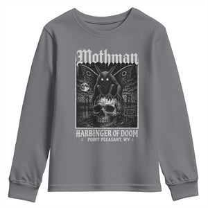 Mothman Harbinger of Doom Point Pleasant WV Youth Sweatshirt Gothic Horror Cryptid Creature TS11 Charcoal Print Your Wear