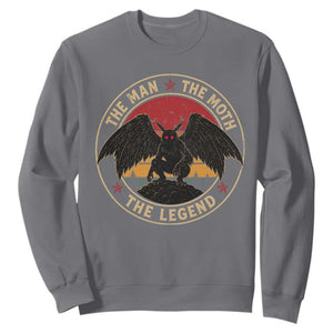 Funny Mothman The Man The Moth The Legend Sweatshirt Retro Folklore Creepy Cryptid TS11 Charcoal Print Your Wear