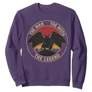 Funny Mothman The Man The Moth The Legend Sweatshirt Retro Folklore Creepy Cryptid TS11 Purple Print Your Wear