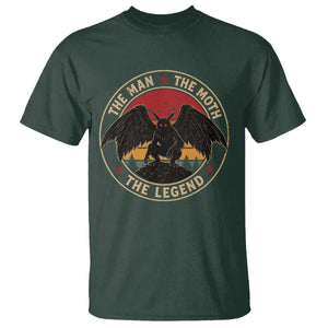 Funny Mothman The Man The Moth The Legend T Shirt Retro Folklore Creepy Cryptid TS11 Dark Forest Green Print Your Wear