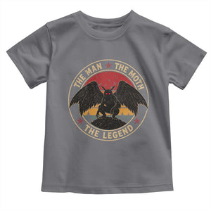 Funny Mothman The Man The Moth The Legend Toddler T Shirt Retro Folklore Creepy Cryptid TS11 Charcoal Print Your Wear