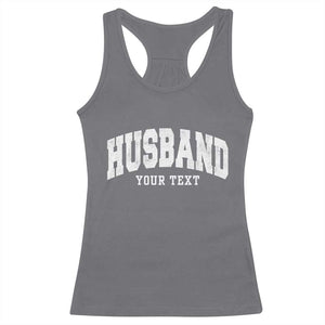 Personalized Husband Racerback Tank Top Custom Text Name Hubby Marriage Anniversary Couple Gift