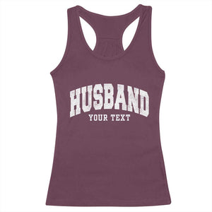 Personalized Husband Racerback Tank Top Custom Text Name Hubby Marriage Anniversary Couple Gift