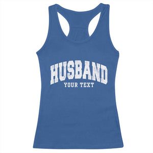 Personalized Husband Racerback Tank Top Custom Text Name Hubby Marriage Anniversary Couple Gift