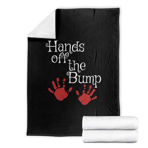 Pregnancy Announcement Throw Blanket Hands Off The Bump Halloween Pregnant Red Baby Handprint TS11 Black Print Your Wear