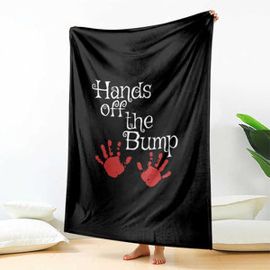 Pregnancy Announcement Throw Blanket Hands Off The Bump Halloween Pregnant Red Baby Handprint TS11 Print Your Wear