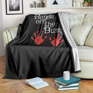Pregnancy Announcement Throw Blanket Hands Off The Bump Halloween Pregnant Red Baby Handprint TS11 Print Your Wear