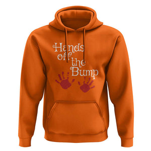 Pregnancy Announcement Hoodie Hands Off The Bump Halloween Pregnant Red Baby Handprint TS11 Orange Print Your Wear