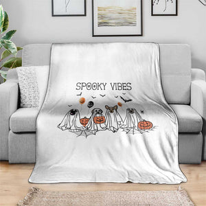 Halloween Throw Blanket Spooky Vibes Cute Dog Ghost Pumpkin TS11 Print Your Wear