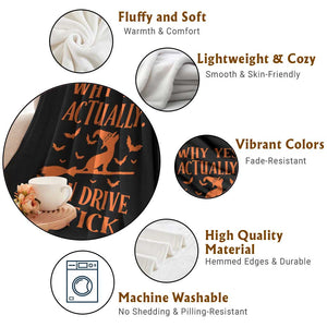 Halloween Dog Throw Blanket Why Yes Actually I Can Drive A Stick Witch TS11 Print Your Wear