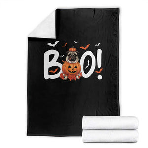 Funny French Bulldog Halloween Throw Blanket Boo Cute Dog Pumpkin Bat Maple Leaf Pet TS11 Black Print Your Wear