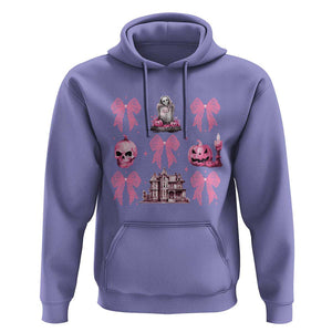 Halloween Hoodie Pink Bow Skull Haunted House Coquette Aesthetic TS11 Violet Print Your Wear