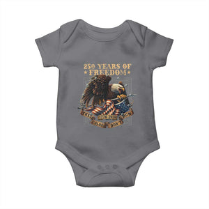 250th American Anniversary Baby Onesie 250 Years Of Freedom Independence American Flag TS11 Charcoal Print Your Wear