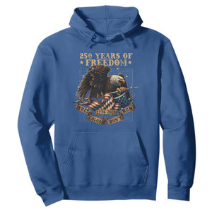 250th American Anniversary Hoodie 250 Years Of Freedom Independence American Flag TS11 Royal Blue Print Your Wear