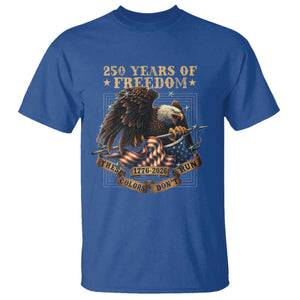 250th American Anniversary T Shirt 250 Years Of Freedom Independence American Flag TS11 Royal Blue Print Your Wear