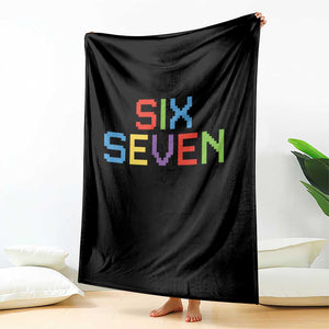 Six Seven Meme Pixel 67 Gen Alpha Meme Throw Blanket TS11 Print Your Wear