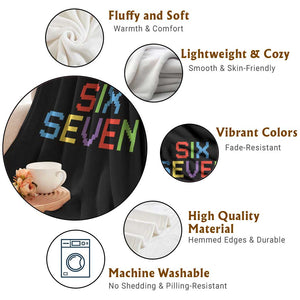 Six Seven Meme Pixel 67 Gen Alpha Meme Throw Blanket TS11 Print Your Wear