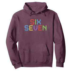 Six Seven Meme Pixel 67 Gen Alpha Meme Hoodie TS11 Maroon Print Your Wear